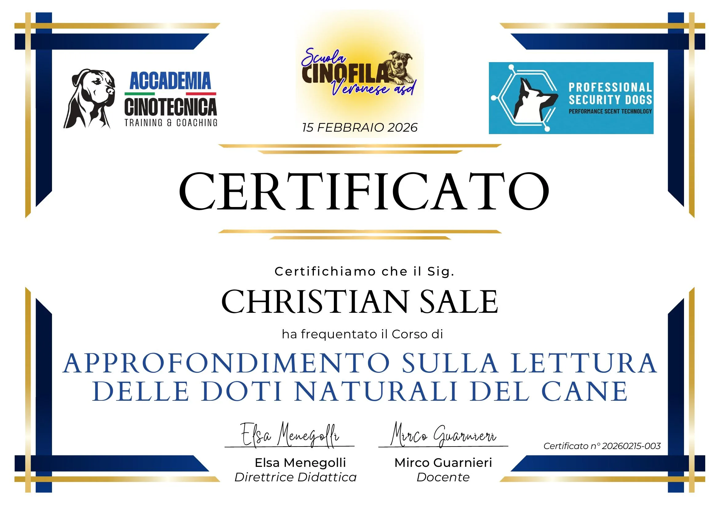 Approfondimento sulla lettura delle doti naturali del cane
