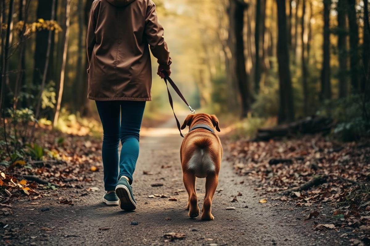 Persona che cammina con il proprio cane
